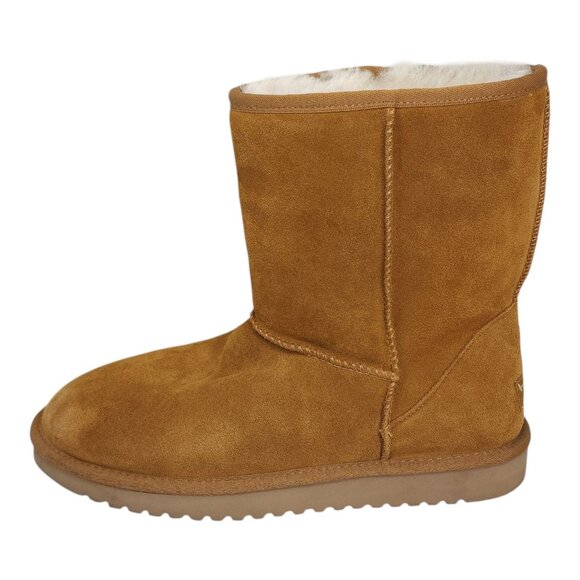 Koolaburra Suede Mid-Calf Boots Chestnut Tan Fur Lined Womens Size 11 - Picture 7 of 14